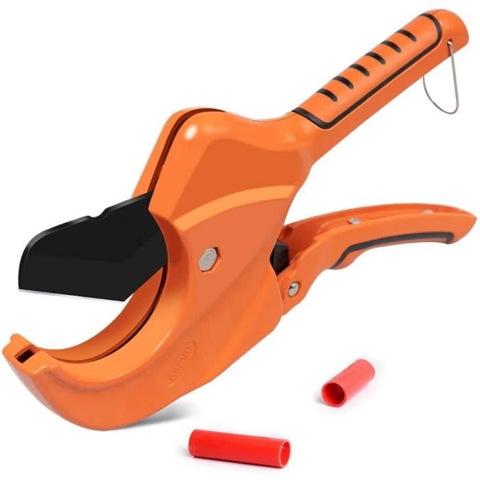 AIRAJ Coupe-tube PVC,2-1 / 2 pouces (64 mm),Cliquet autobloquant,Design ergonomique, Poignée en caoutchouc,multifonctionnel