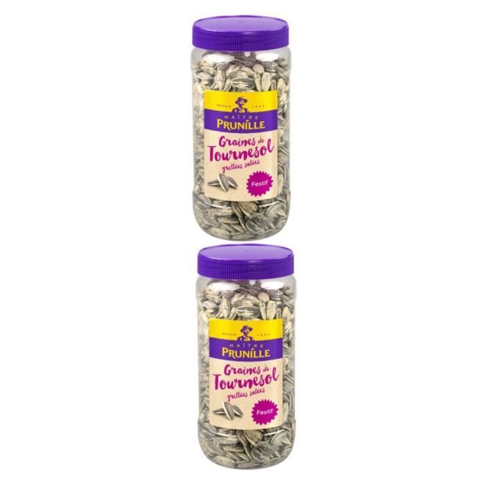 [ Lot de 2 ] Graines de tournesol grillées salées en bocal Maitre Prunille - 250g