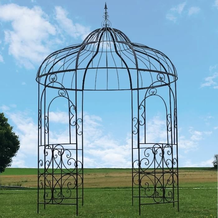Grande Gloriette Pergola Tonnelle Fer Kiosque Jardin ø215 cm - 10011-Tonnelle-BIS