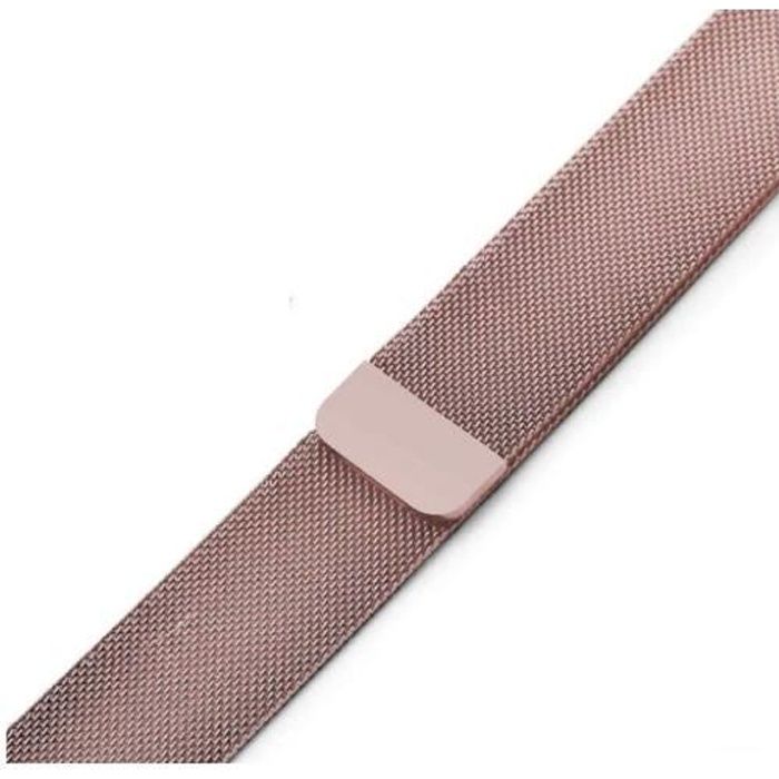 Bracelet Acier Milanais pour Apple Watch 38mm 40mm Série 6 5 4 3 2 1 SE Couleur Rose