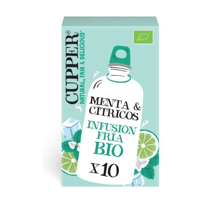 CUPPER - Infusion froide menthe et agrumes bio 10 sachets infuseurs (Menthe - Agrumes)