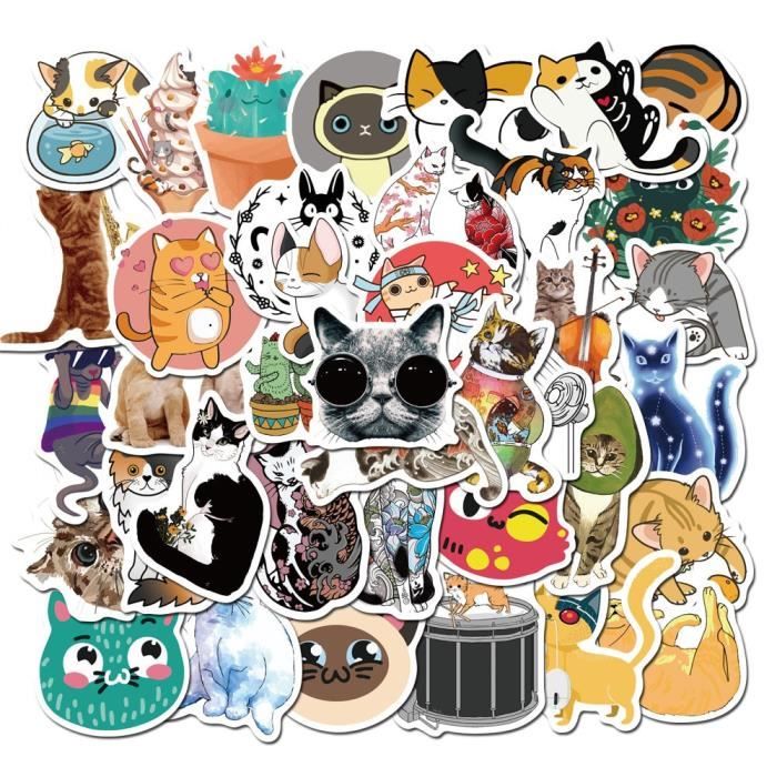 Scrapbooking,50pcs dessins animés Pikachu autocollants Anime Pokemon Stikers Skateboard guitare ordinateur portable - Type 50pcs #S