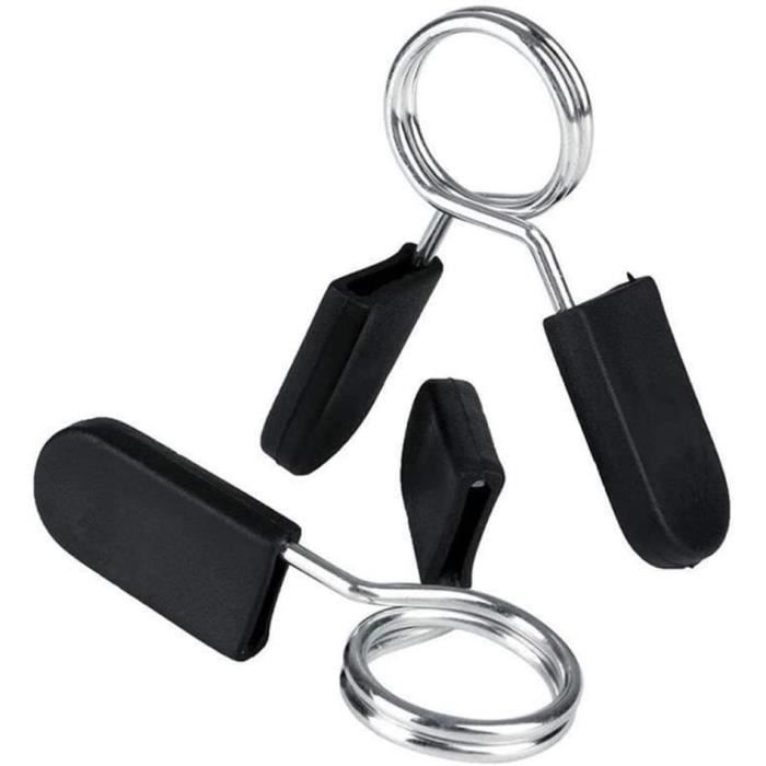 Solide et Robuste 2PCS Poids Barre Haltères Pince à Ressort Collier Standard de 25 mm Barbell Gym Fitness haltère Clips Clamp 591