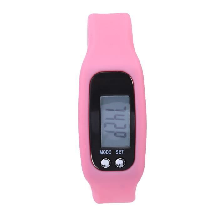 Bracelet intelligent montre bracelet compteur de calories podomètre sport fitness (rose)-TIP