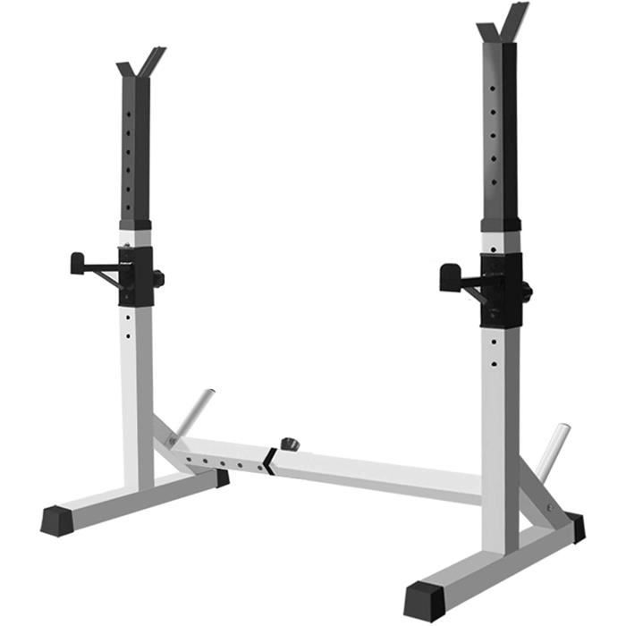 BANC DE MUSCULATION Stands Rack réglable Squat, Pull Up Bar Squat Rack, Musculation Fitness Barbell Puissance Poids Suppo688