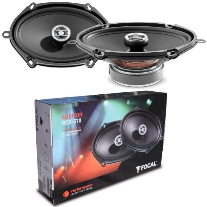 2 FOCAL AUDITOR RCX-570 RCX570 haut-parleurs coaxial 2 voies 5 x 7 13 x 18 cm 60 watt rms 120 watt max 4 ohm voiture, la paire