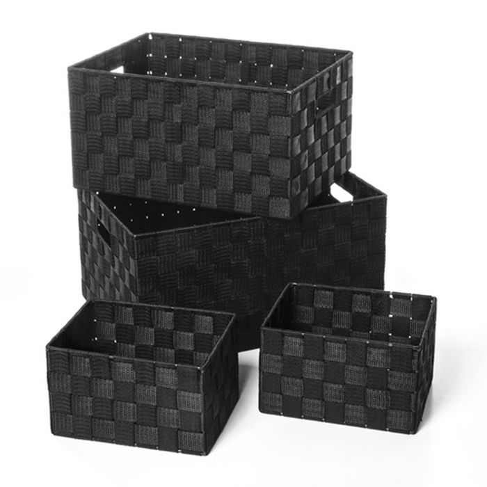 4 Paniers de rangement - Noir