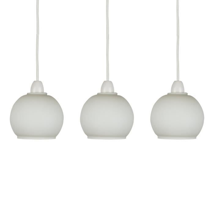 MiniSun LOT de 3 - Globes en Verre. GLOBES. Verrerie Opaline & Givré. Globes en Verre de remplacement