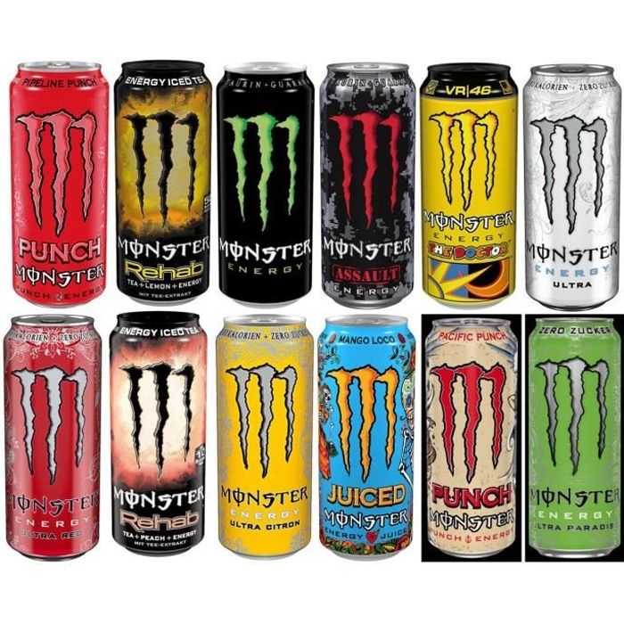Monster Energy Drink Set différentes variétés boîtes 12 x 0,5 litre