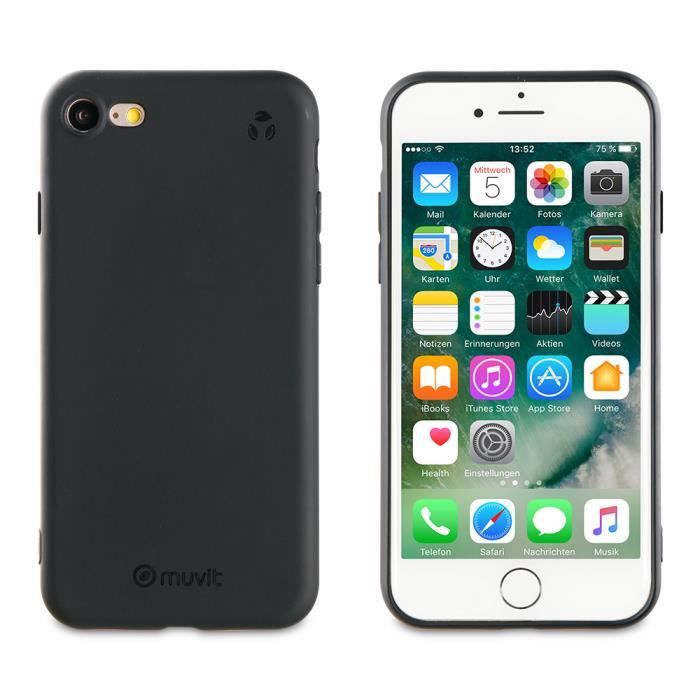 MUVIT FOR CHANGE Coque Recycletek Noire: Apple iPhone SE / 8 / 7 / 6S / 6