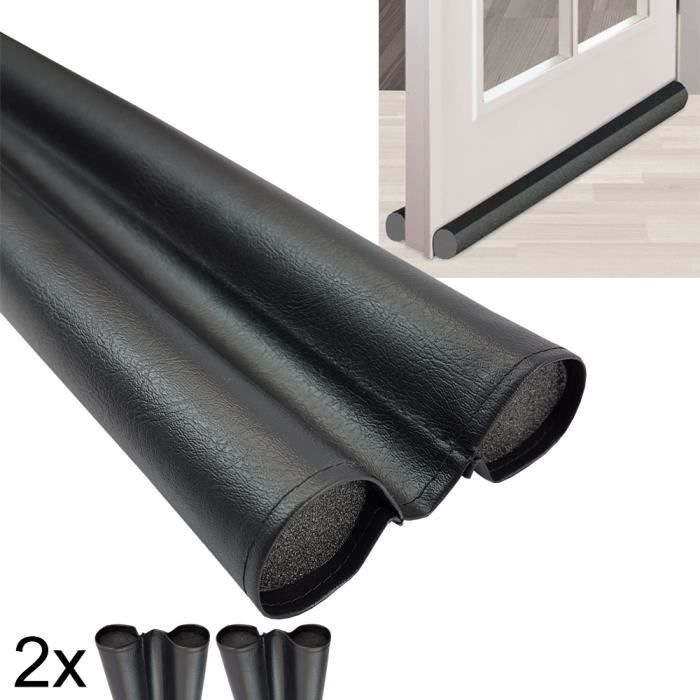 Pack x2 Boudin bas de porte double face en mousse Duo en pvc flexible 95 cm (raccourcissable) contre les courants d'air