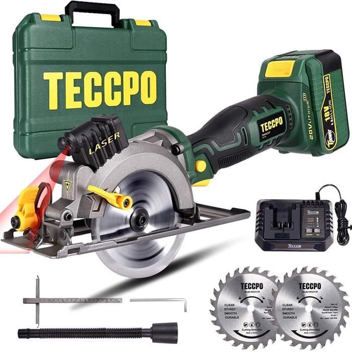 TECCPO 18V Scie Circulaire sans Fil une 4.0Ah Batterie - TDMS22P