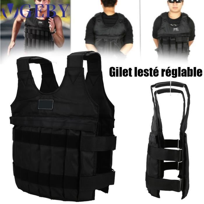 Gilet lesté réglable de 25kg Poids gilets pour Poids Entrainement Musculation Exercice YES622