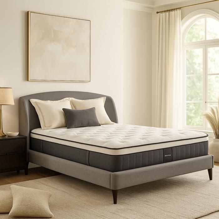 Matelas Black Diamond 200x200 by Sampur Épaisseur 24 cm - Mémoire de Forme - Soutien Equilibré - Ressorts Ensachés - Longévité
