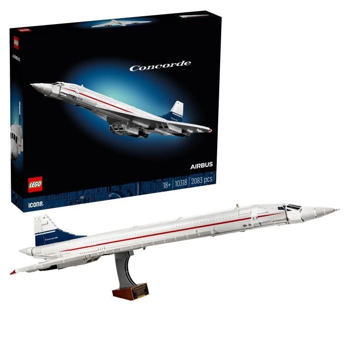 LEGO 10318 Cdiscount Icons Le Concorde Maquette dAvion à Construire pour les Adultes Set de Véhicule dAvion