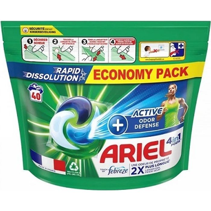 Lessive Ariel Pods Ultra Détachant – Lot De 104 Capsules – 4 Paquets De 26