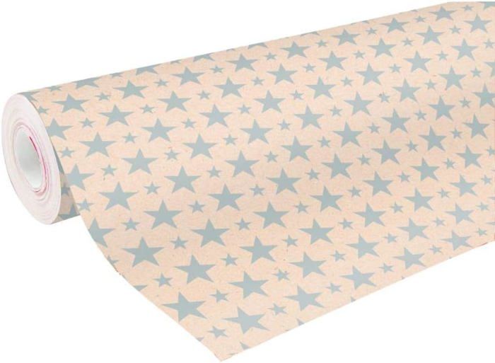 Rouleau Papier Cadeau Kraft Clairefontaine 50m X 70cm - Motif Pois Rouge Blanc Or - 70g Recyclé - Fabriqué En France