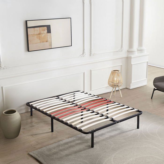 Sommier - Sampur - 140x190cm - Lattes Renforcées - Pieds Inclus - Confort Optimal Sommier - Sampur - 140x190cm - Lattes Renforcées - Pieds Inclus - Confort Optimal