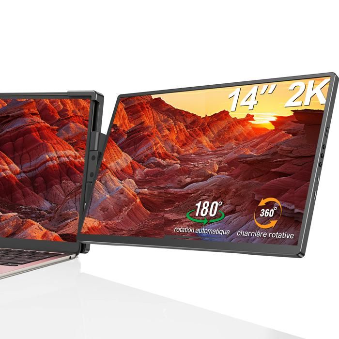 UPERFECT Moniteur portable QHD 1400P 14 pouces 100 % sRGB 300 cd/m² avec interface miniHDMI/TypeC/USB PD