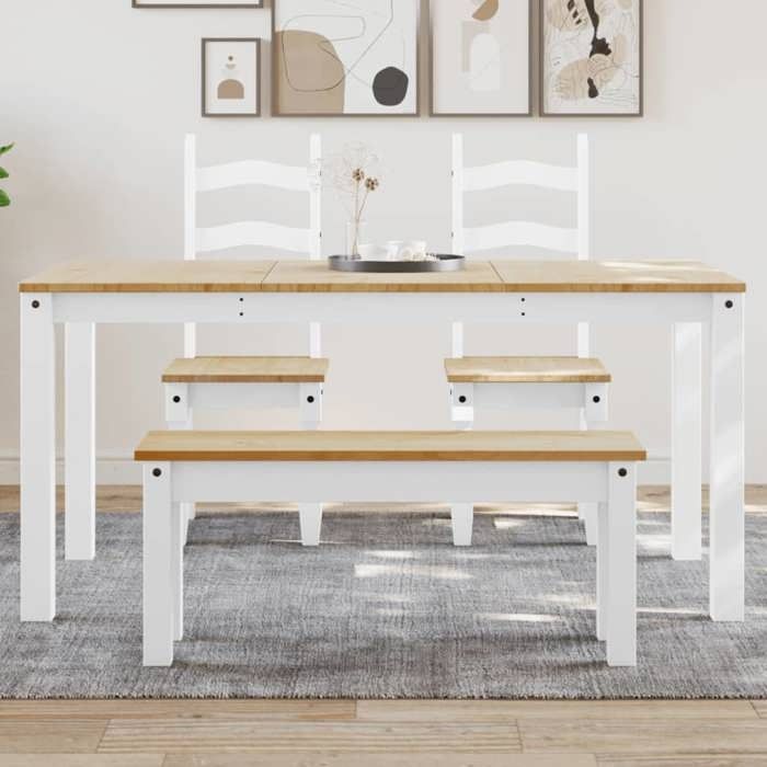 SALE 2025Table à manger - table de dîner Panama blanc 160x80x75 cm - Bois massif de pin216 Kg 5532
