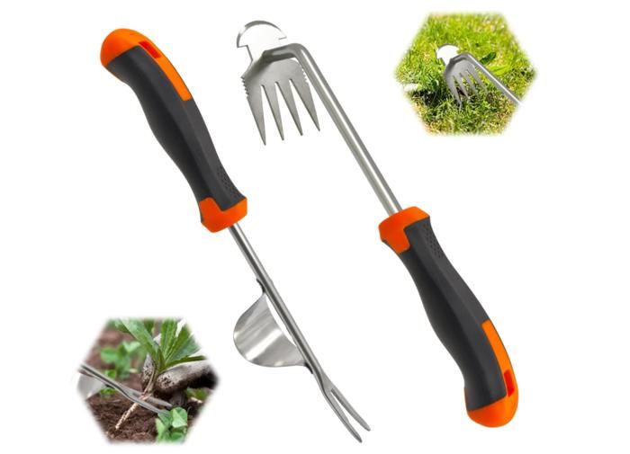 Désherbeur Manuel 33 Cm En Acier Inoxydable Avec Poignée Bois - Outil Multifonction Jardin Pour Enlever Mauvaises Herbes Et Racines