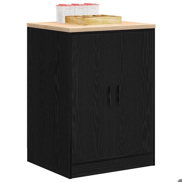 Armoire de rangement de garage - Jili - noir 60x51x85 cm bois de pin e144