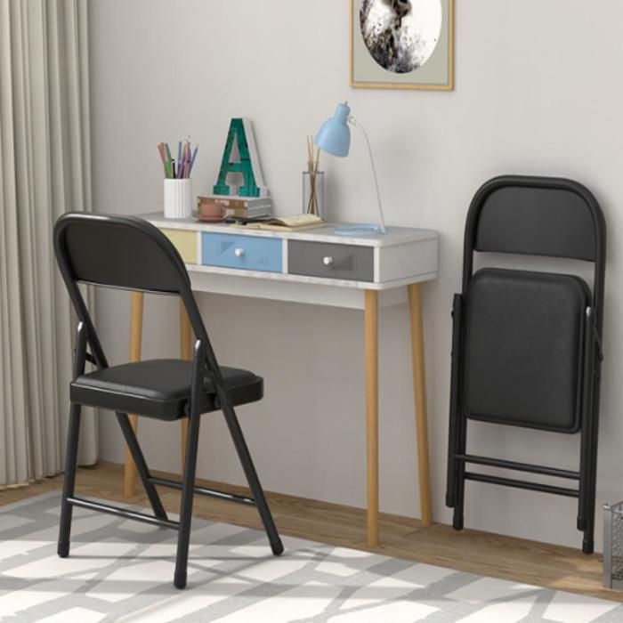 Lot de 2 fauteuils de relaxation en cuir de PU pliants - gain de place -Chaise- robustes et durables98*32*47cm-XJING