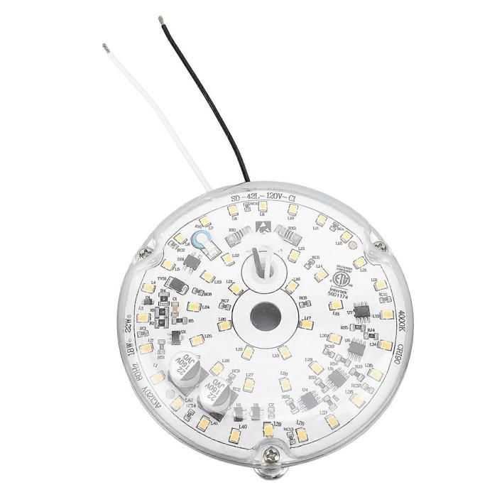 Kit déclairage LED de remplacement pour ventilateur de plafond 393 pouces intensité variable 18 W AC120 V 2 000 lm montag - Wen