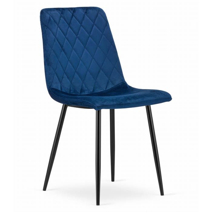 KOMODEE Chaise TURANO - velours bleu marine x 1 45x89x53 cm KOMODEE Chaise TURANO - velours bleu marine x 1 45x89x53 cm