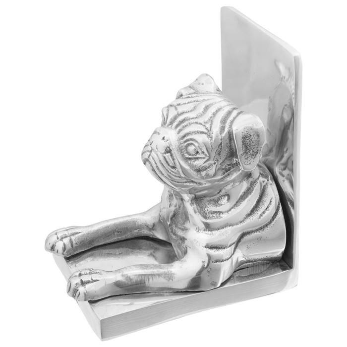 Serre livres 2 pcs Argent 12x15x18 cm Aluminium Chien