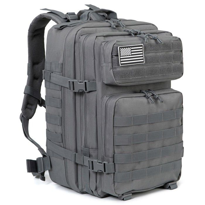 Sac à dos Tactique Militaire - Maavoki - 45L - Polyvalent Imperméable - Ergonomique - Gris