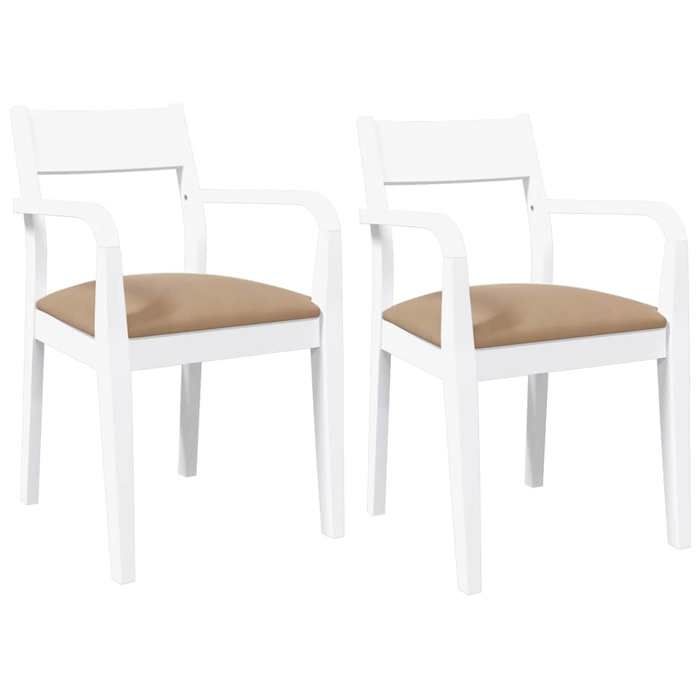 SOLO - TOP Chaises à manger/cuisine - coussins - 2 pcs - blanc - cadre en bois massif caoutchouc - max charge 110kg LV1817
