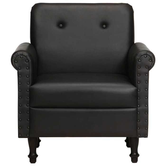 @FRENCH Chaise cabriolet - Fauteuil TV individuel - TOP VENTES - noir cuir véritable 9808056