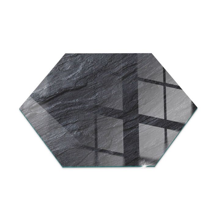 Plaque protection sol devant cheminée motif roche hexagonale 40x40 — free download
