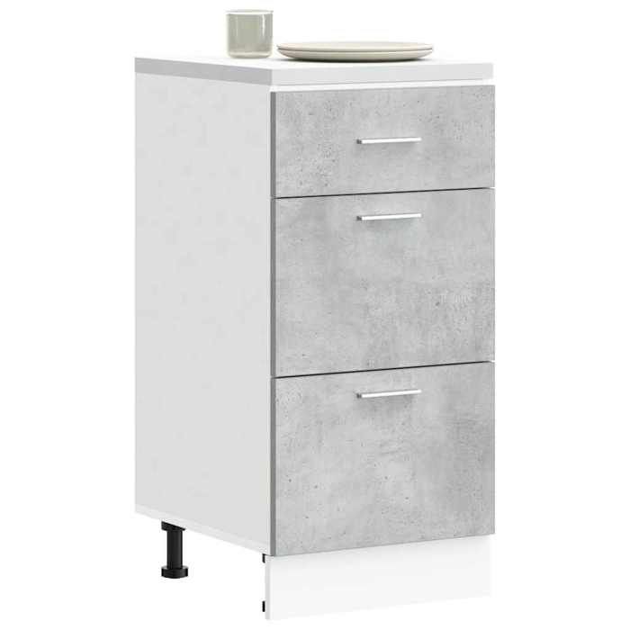 Meuble bas de cuisine - vidaXL - Gris béton - Bois dingénierie - 40x46x815 cm - Capacité totale 50 kg