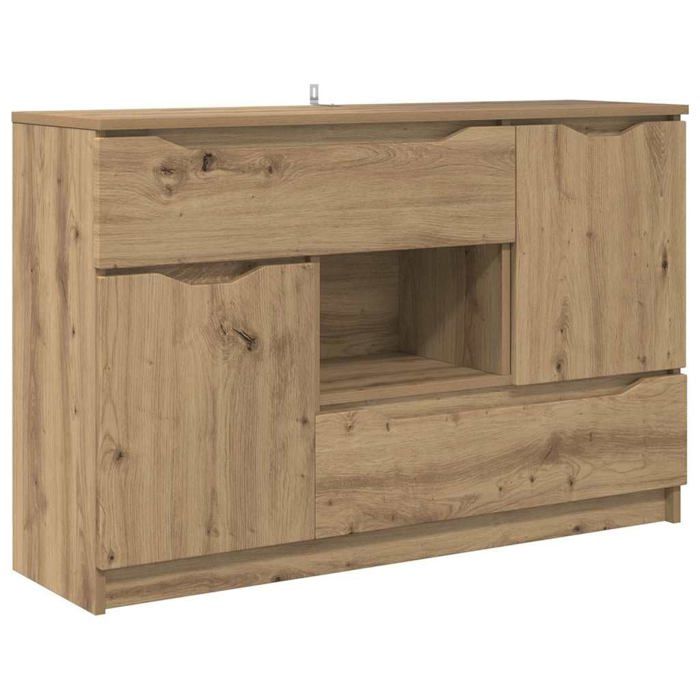 Buffet en bois dingénierie - vidaXL - Chêne artisanal - 100x30x656 cm - Tiroir - 2 portes