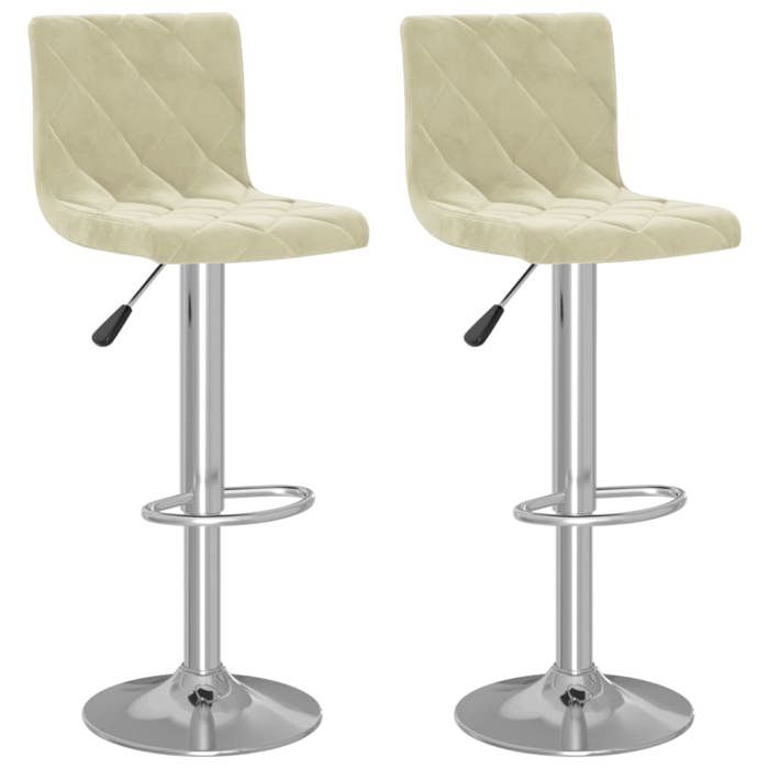 NEUF 2026 CHIC Chaises de bar SWEETY Tabourets HAUTE Set de 2 crème velours 40x43x(90-111) cm CCC1508
