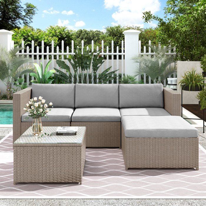 Ensemble de canapé dextérieur en rotinmobilier de jardinensemble de canapé