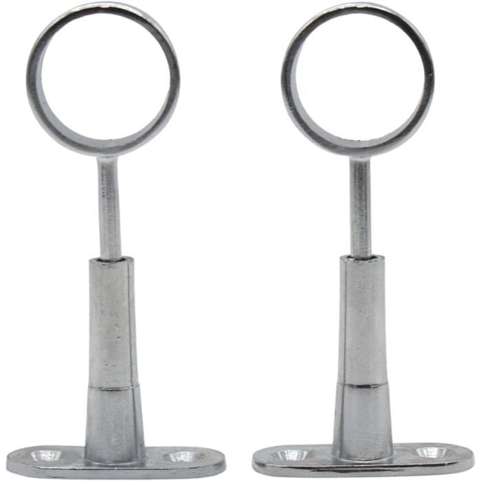 Support Tringle Penderie 2 Support pour Barre Penderie Rond Ø 25mm H 50 à 80mm Zinc-Aluminium Support 2