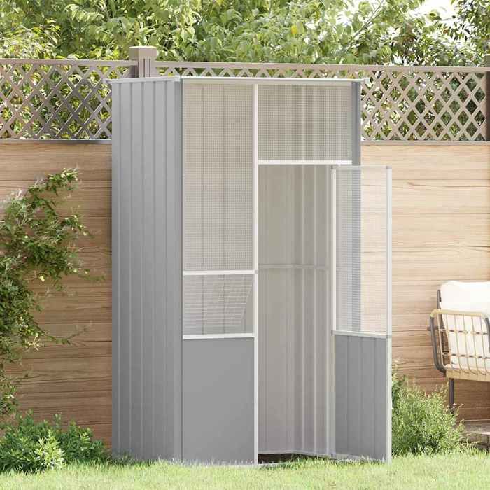 Sale juilletCage à oiseaux - vidaXL - acier galvanisé - gris - pour animaux - 115 x 78 x 200 cm unp43l