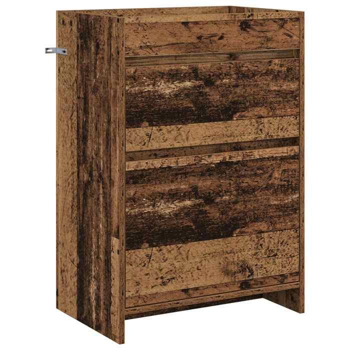 Meuble sous lavabo de salle de bain - vidaXL - Bois ancien - 56x375x81cm - bois d’ingénierie - design élégant 5935258098