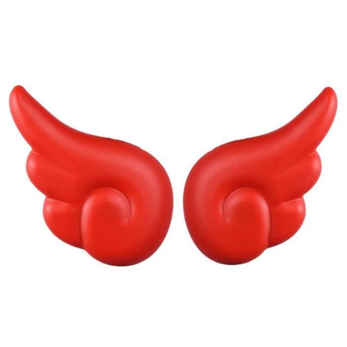Autocollants Moto Ailes Rouge - Adhésif HEXIS Français - Pour Réservoir - 9x7,5 Cm - Résistance Thermique