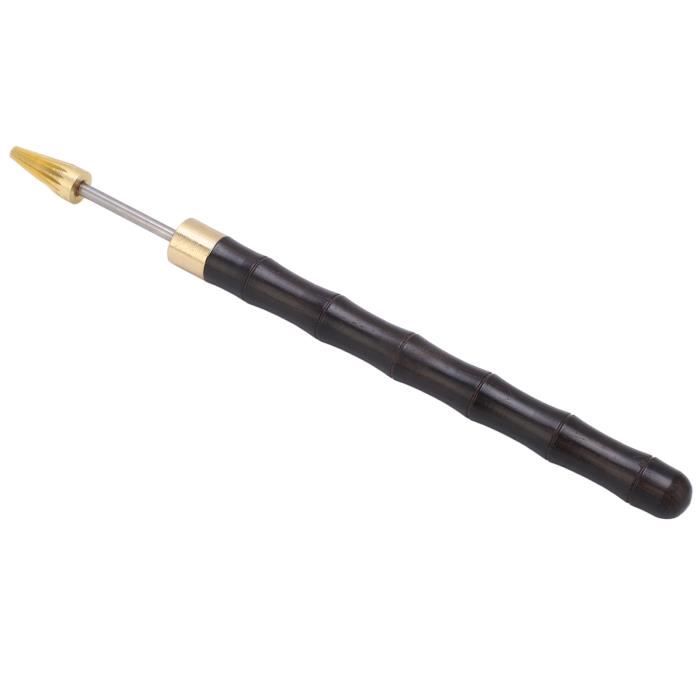 Stylo de teinture de bord en cuir, rouleau de stylo à huile de bord multifonctionnel en acier inoxydable roue en laiton bricolage fait à la main en cuir artisanat outil[Tête en forme Stylo de teinture de bord en cuir, rouleau de stylo à huile de bord multifonctionnel en acier inoxydable roue en laiton bricolage fait à la main en cuir artisanat outil[Tête en forme