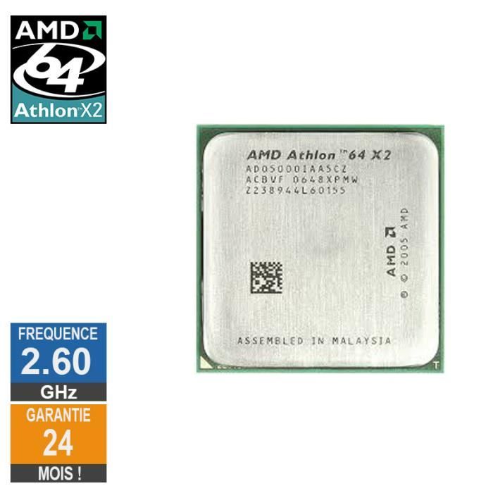 Vente Processeur PC Processeur AMD Athlon 64 X2 5000+ 2.60GHz AD05000IAA5CZ AM2 0.512Mo pas cher Vente Processeur PC Processeur AMD Athlon 64 X2 5000+ 2.60GHz AD05000IAA5CZ AM2 0.512Mo pas cher