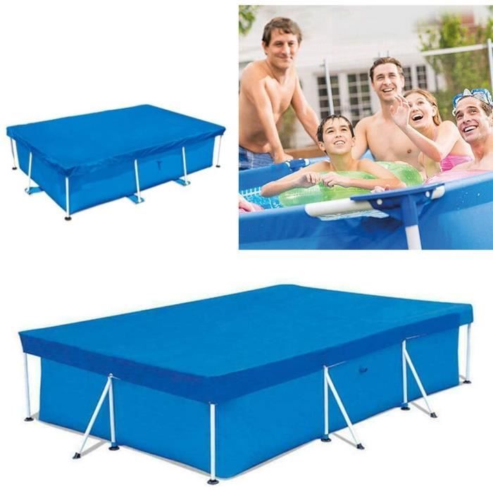 Bâche De Protection Rectangulaire Pour Piscine Hors-sol 4x2,1 M - Noir 157x210,8 Cm