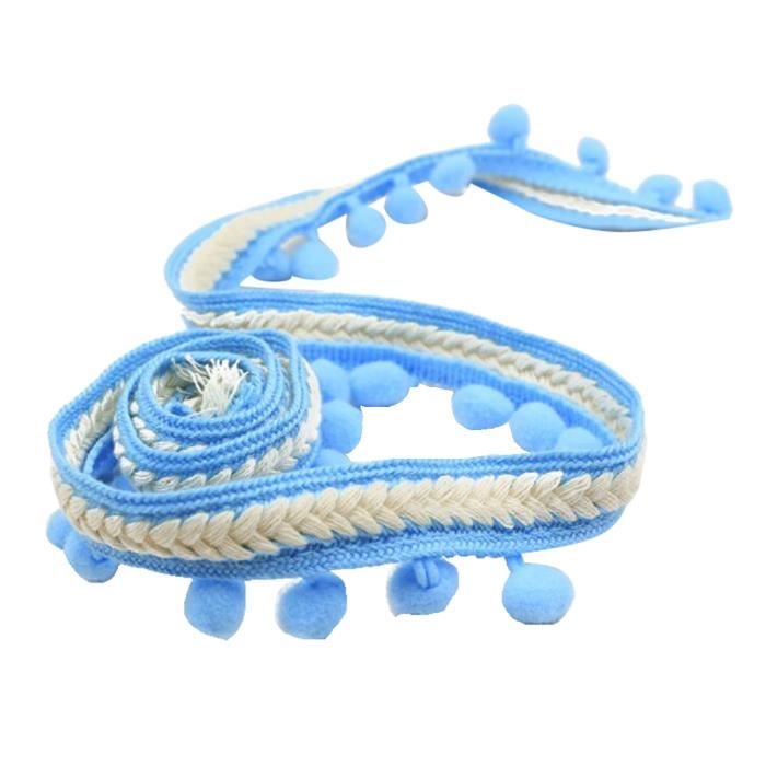 5 Yd Rideau Garniture Ruban Pom Pom Gland Frange Couture Tapisserie D Ameublement Decor Bleu Cdiscount Beaux Arts Et Loisirs Creatifs