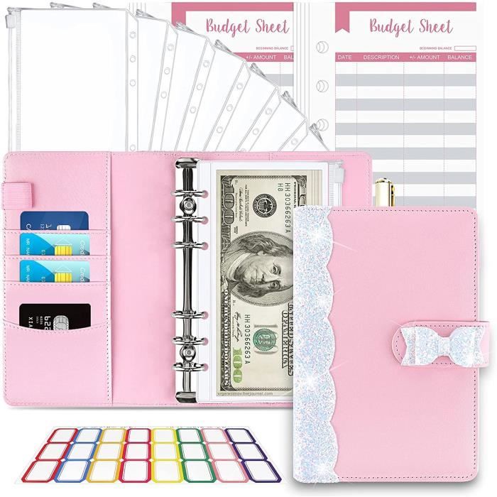 Classeur A6 Transparent YFaith - Lot De 2 - 6 Anneaux Rechargeables - Bouton Pression - Pour Cahiers, Photos Ou Agendas
