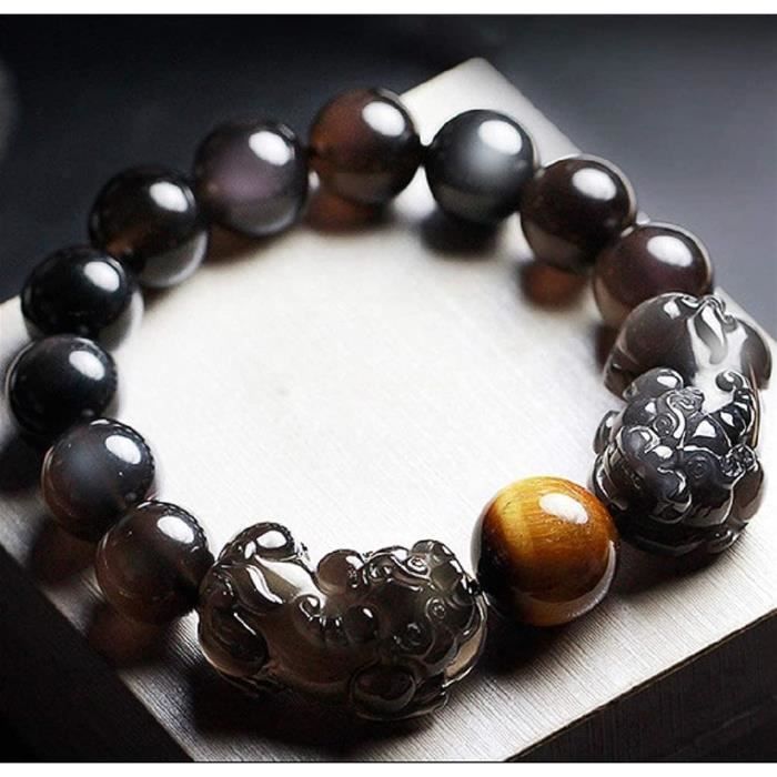 ESBANT Bracelet Feng Shui Pixiu Cinq Éléments - Bracelet Richesse Pi Yao Cristal Or