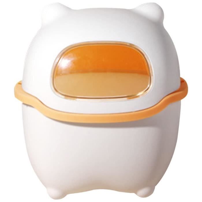 Mini Poubelle Kawaii Avec Couvercle - Pour Bureau, Voiture, Salle De Bain - En ABS - 19x19x19 Cm - Design Mignon