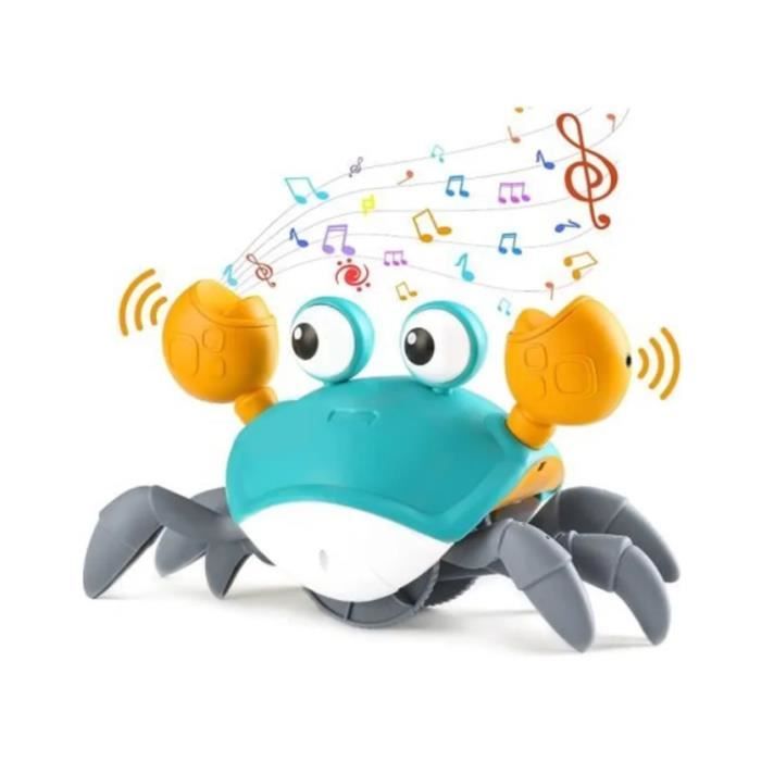 Bébé Jouet de Crabe Rampant Ont de la Musique et des Lumières LED,  l’Interaction des Tout-Petits avec la Détection Automatique pour